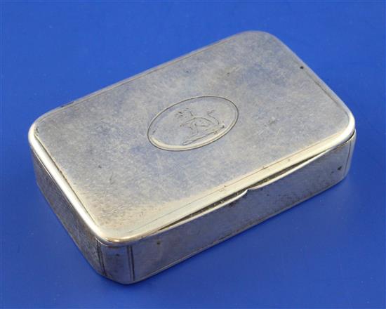 A Victorian engine turned silver snuff box, 2.5in.